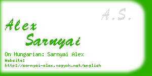 alex sarnyai business card